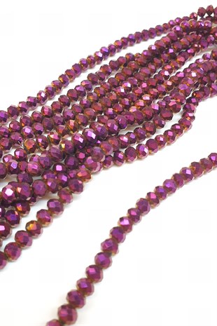 Mor Kaplama Kristal Boncuk 6 Mm