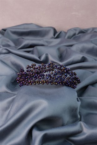 Mor Kristal Boncuklu Aren Gelin Kına Tacı