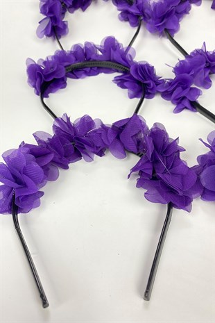 Purple Laser Flower Bridesmaid Crown and Gift Child Crown 6 pcs