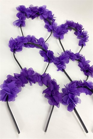 Purple Laser Flower Bridesmaid Crown and Gift Child Crown 6 pcs
