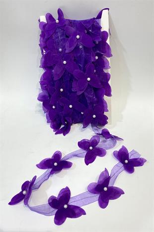  فراشة شيفون مقطوعة بالليزر باللون الأرجواني