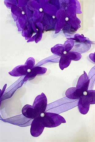  فراشة شيفون مقطوعة بالليزر باللون الأرجواني