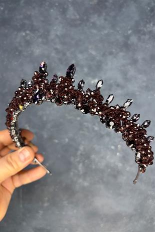 Purple Lycian Beaded Bridal Henna Crown