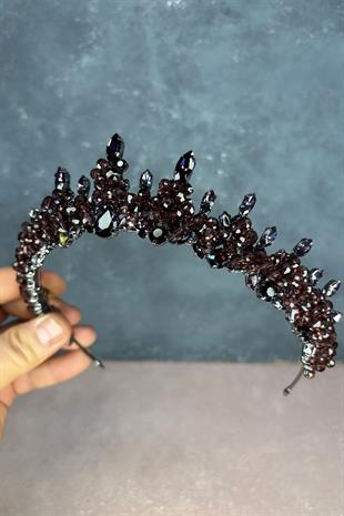 Purple Lycian Beaded Bridal Henna Crown