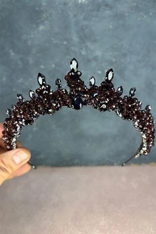 Purple Lycian Beaded Bridal Henna Crown