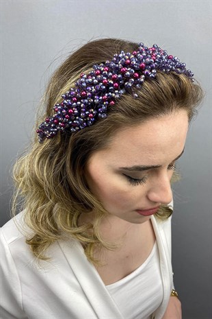 Purple Lisa Model Bride Henna Crown