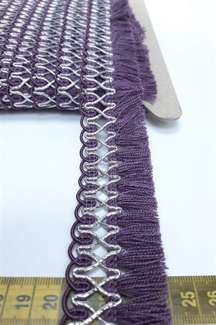 Purple Braid Tasseled Fringe Ribbon 3 cm