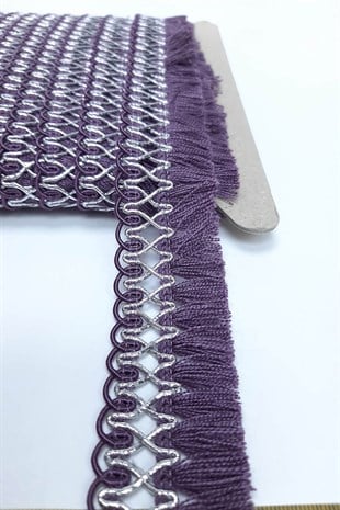 Purple Braid Tasseled Fringe Ribbon 3 cm