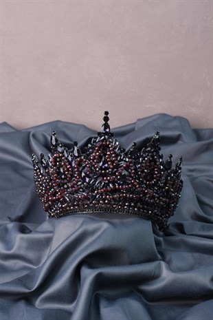 Purple Paris High Dense Bead Embroidered Bridal Henna Tiara