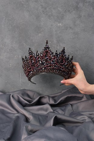 Purple Paris High Dense Bead Embroidered Bridal Henna Tiara