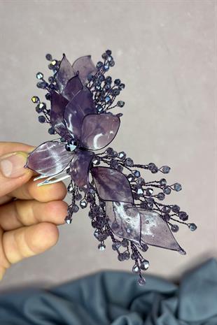 Mor Sedefli Özün Taraklı Gelin Saç Aksesuarı