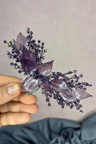 Mor Sedefli Özün Taraklı Gelin Saç Aksesuarı