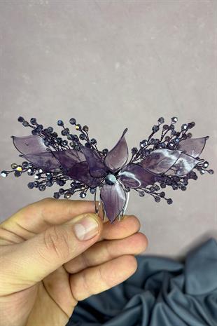 Mor Sedefli Özün Taraklı Gelin Saç Aksesuarı