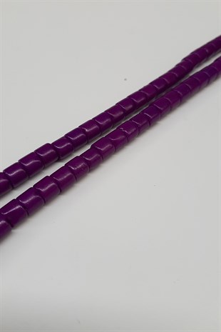 Purple Cylinder Shiny Bead