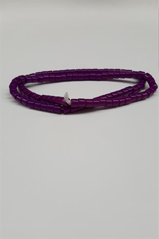Purple Cylinder Shiny Bead