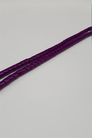 Purple Cylinder Shiny Bead