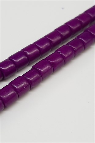 Purple Cylinder Shiny Bead