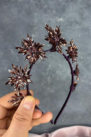 Purple Star Stone Bridal Henna Crown and Bridal Hair Accessory