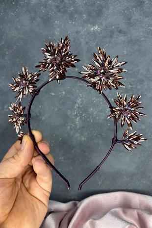 Purple Star Stone Bridal Henna Crown and Bridal Hair Accessory