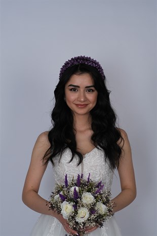 Purple Water Enamel Beaded Bridal Henna Crown