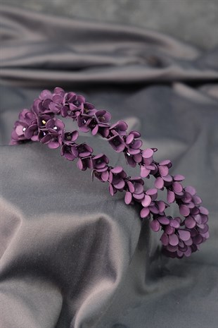 Purple Water Enamel Beaded Bridal Henna Crown