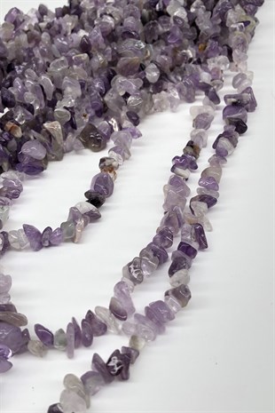 Mor ve Lila Rengi Çakıl Taşı Boncuk