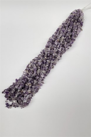 Mor ve Lila Rengi Çakıl Taşı Boncuk