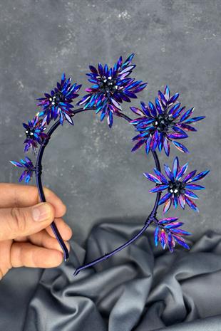 Purple Star Stone Bridal Henna Crown and Bridal Hair Accessory