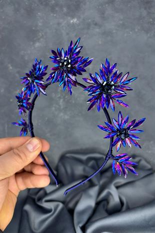 Purple Star Stone Bridal Henna Crown and Bridal Hair Accessory
