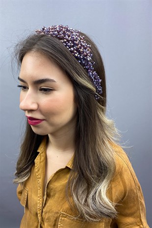 Plum Asian Crystal Bridal Hair Accessory