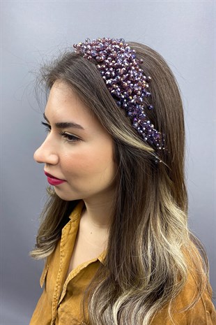 Plum Asian Crystal Bridal Hair Accessory
