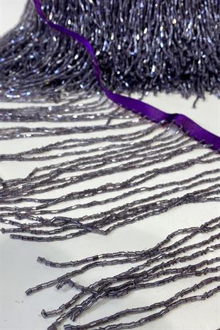 Mürdüm Boncuklu 15 cm Saçak Püskül