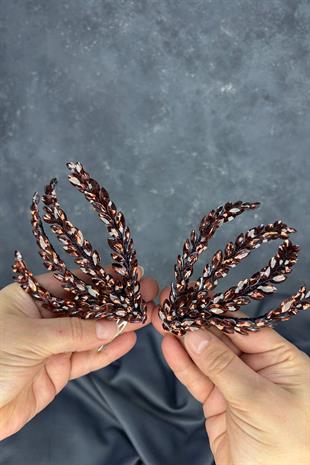 Mürdüm Çift Taraflı Tarak Büge Gelin Saç Aksesuarı