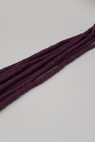 Mürdüm Desenli Fimo Hamur Boncuk 6Mm