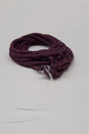 Mürdüm Desenli Fimo Hamur Boncuk 6Mm