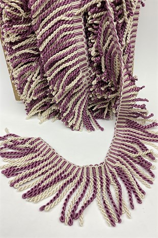 Mürdüm Krem Bulyon Saçak Püskül