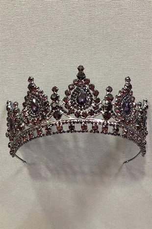 Plum Crystal Stone Henna and Bridal Crown