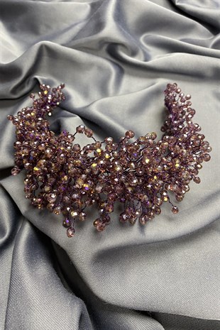 Plum Pollux Crystal Stone Henna and Bridal Crown