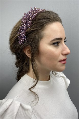 Plum Pollux Crystal Stone Henna and Bridal Crown