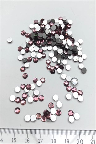 Plum Color Iron-on Glass Stone Beads 25 gr