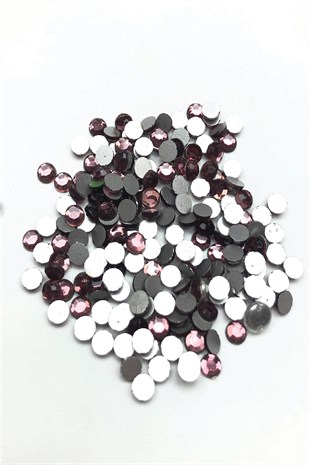 Plum Color Iron-on Glass Stone Beads 25 gr