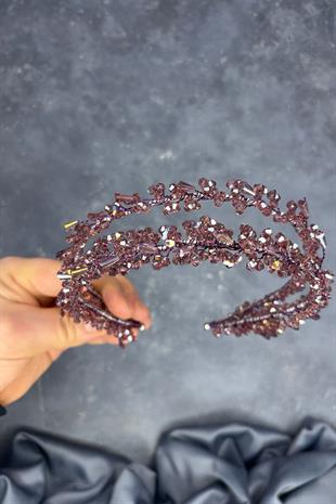 Plum Saree Model Double Row Bridal Henna Crown Hair Accessory