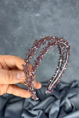 Plum Saree Model Double Row Bridal Henna Crown Hair Accessory