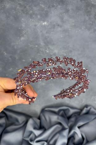 Plum Saree Model Double Row Bridal Henna Crown Hair Accessory