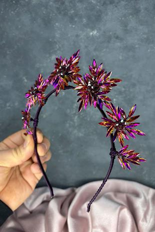 Plum Star Stone Bridal Henna Crown and Bridal Hair Accessory