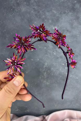 Plum Star Stone Bridal Henna Crown and Bridal Hair Accessory