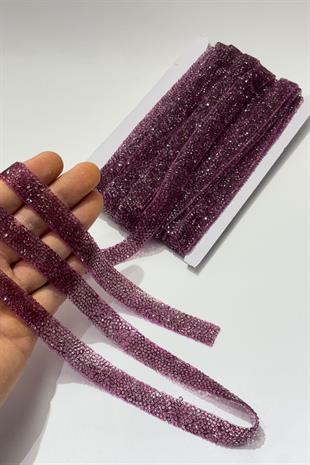 Mürdüm Ütüyle Yapışan Şerit Taş Boncuk1,5 Cm 