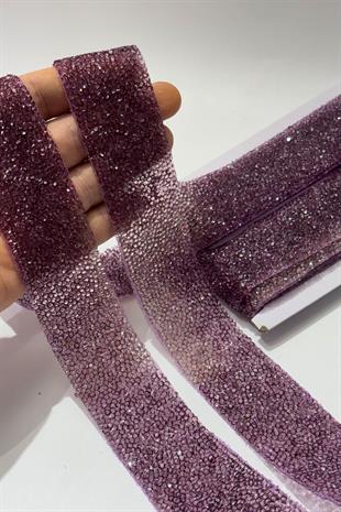 Mürdüm Ütüyle Yapışan Şerit Taş Boncuk 4 Cm