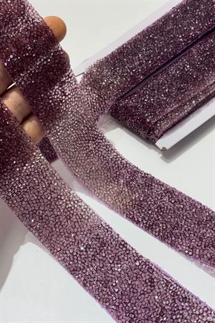 Mürdüm Ütüyle Yapışan Şerit Taş Boncuk 4 Cm