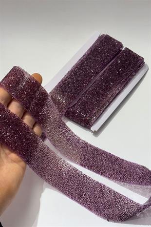 Mürdüm Ütüyle Yapışan Şerit Taş Boncuk 4 Cm